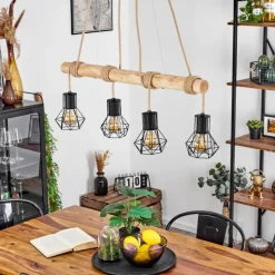 Luminaires Scandinaves-hofstein Suspension Mechaico Écru, Noir, 4 lumières