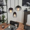Suspension Verre Fumé-hofstein Suspension Mechaico Noir, 3 lumières