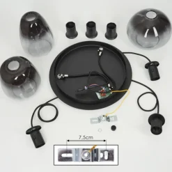 Suspension Verre Fumé-hofstein Suspension Mechaico Noir, 3 lumières