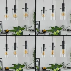 hofstein Suspension Miaqui Noir, 3 lumières