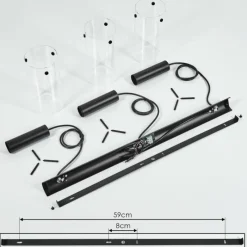 hofstein Suspension Miaqui Noir, 3 lumières