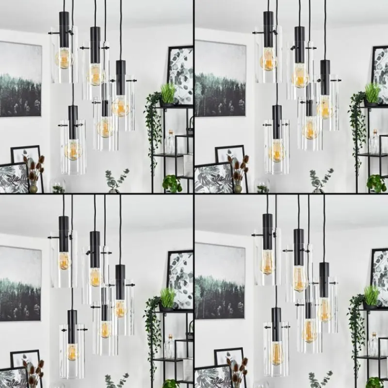 hofstein Suspension Miaqui Noir, 5 lumières