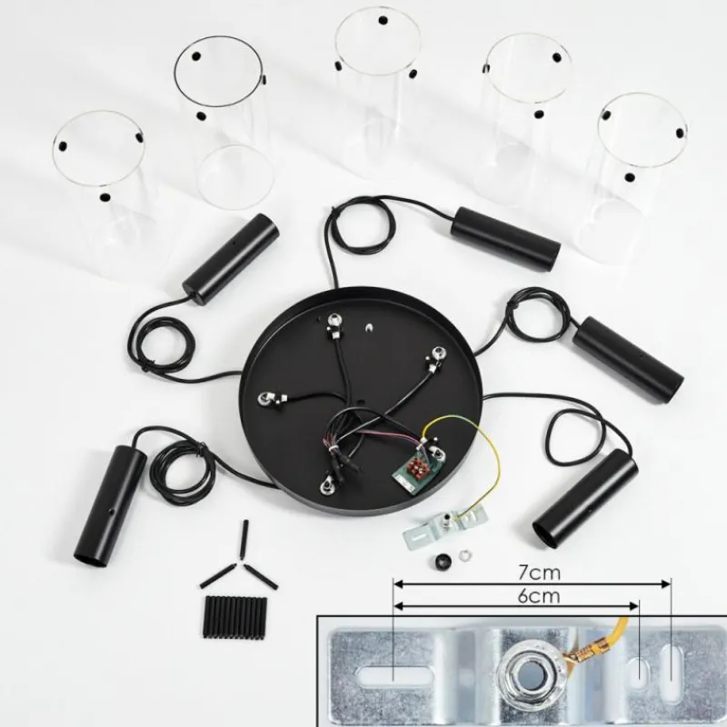 hofstein Suspension Miaqui Noir, 5 lumières