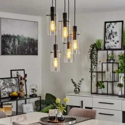 hofstein Suspension Miaqui Noir, 5 lumières