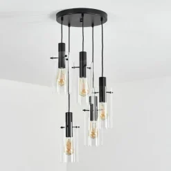 hofstein Suspension Miaqui Noir, 5 lumières