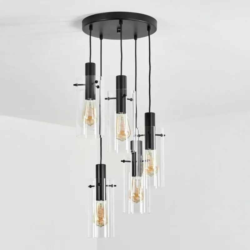 hofstein Suspension Miaqui Noir, 5 lumières