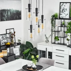 hofstein Suspension Miaqui Noir, 5 lumières