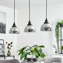 Suspension Verre Fumé-hofstein Suspension Morzine Noir, 3 lumières