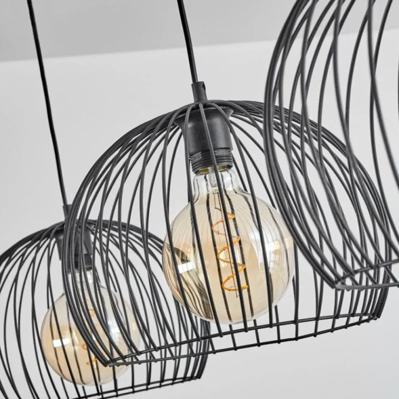 Lampes Industrielles-hofstein Suspension Mossay Noir, 3 lumières