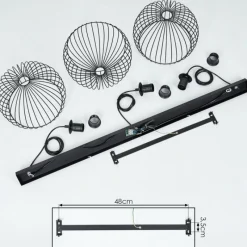 Lampes Industrielles-hofstein Suspension Mossay Noir, 3 lumières