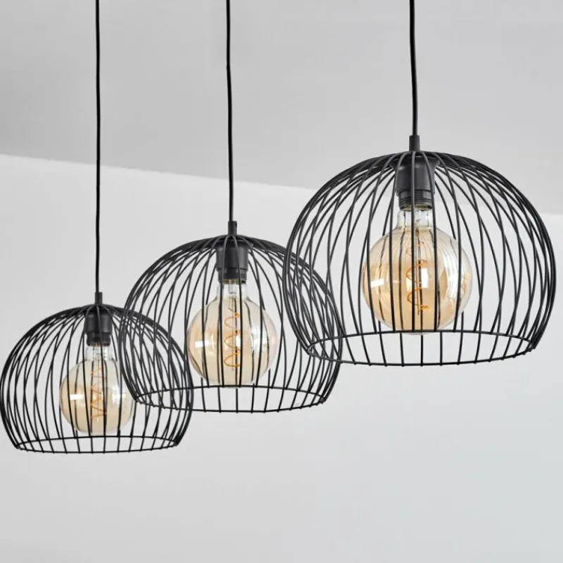 Lampes Industrielles-hofstein Suspension Mossay Noir, 3 lumières