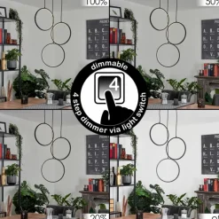 hofstein Suspension Nevogilde LED Noir, 1 lumière* Éclairage Led