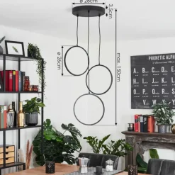 hofstein Suspension Nevogilde LED Noir, 1 lumière* Éclairage Led