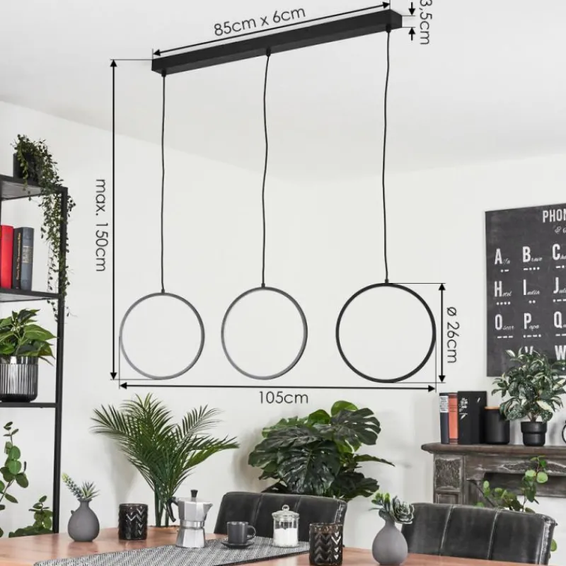 hofstein Suspension Nevogilde LED Noir, 1 lumière* Suspensions