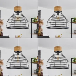 hofstein Suspension Omba Écru, Noir, 1 lumière