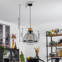 hofstein Suspension Omba Écru, Noir, 1 lumière