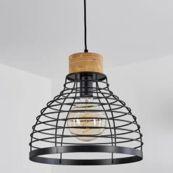 hofstein Suspension Omba Écru, Noir, 1 lumière