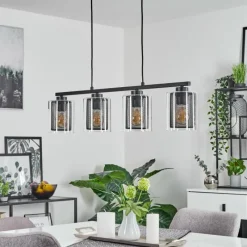 hofstein Suspension Pajonales Noir, 4 lumières