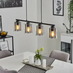 hofstein Suspension Pajonales Noir, 4 lumières