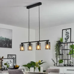 hofstein Suspension Pajonales Noir, 4 lumières