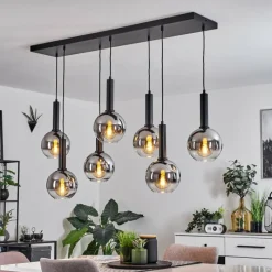Suspension Verre Fumé-hofstein Suspension Pascal Noir, 7 lumières