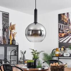 Suspension Verre Fumé-hofstein Suspension Pascal Noir, 1 lumière