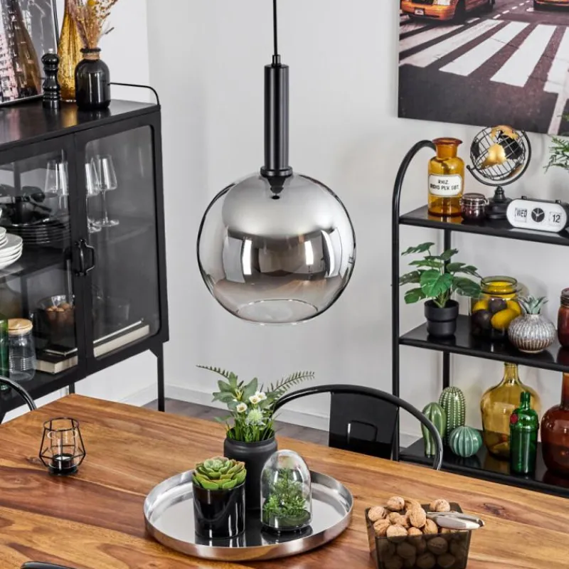 Suspension Verre Fumé-hofstein Suspension Pascal Noir, 1 lumière