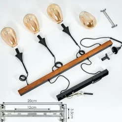 Luminaires Scandinaves-hofstein Suspension Pedreles Écru, Noir, 4 lumières