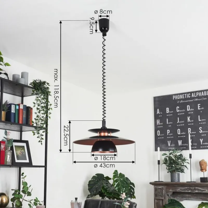 Luminaires Scandinaves-hofstein Suspension Pietranera Noir, 1 lumière