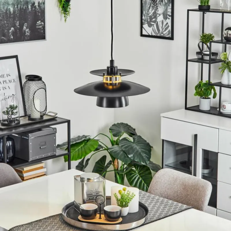 Luminaires Scandinaves-hofstein Suspension Pietranera Noir, 1 lumière