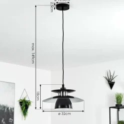 Luminaires Scandinaves-hofstein Suspension Pietranera Noir, 1 lumière