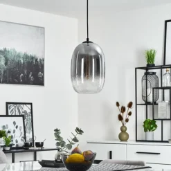 Suspension Verre Fumé-hofstein Suspension Putre Noir, 1 lumière