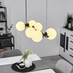 hofstein Suspension Rascoupet Noir, 6 lumières