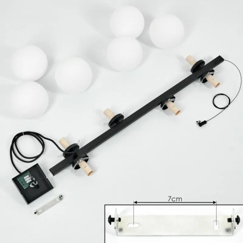 hofstein Suspension Rascoupet Noir, 6 lumières