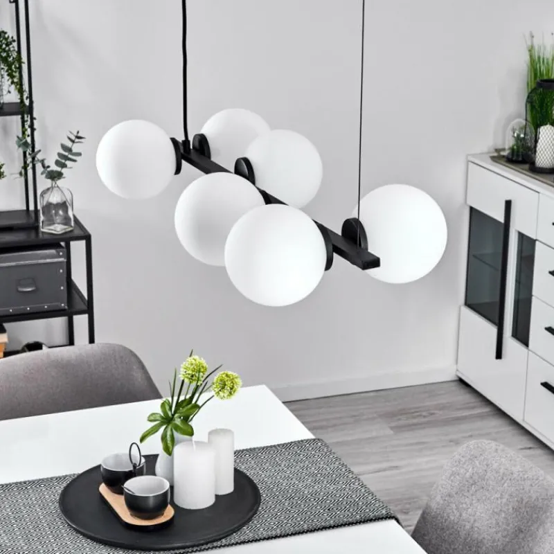 hofstein Suspension Rascoupet Noir, 6 lumières