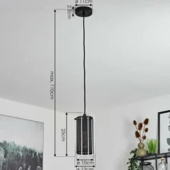 hofstein Suspension Rasperden Noir, 1 lumière