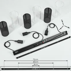 hofstein Suspension Rasperden Noir, 3 lumières