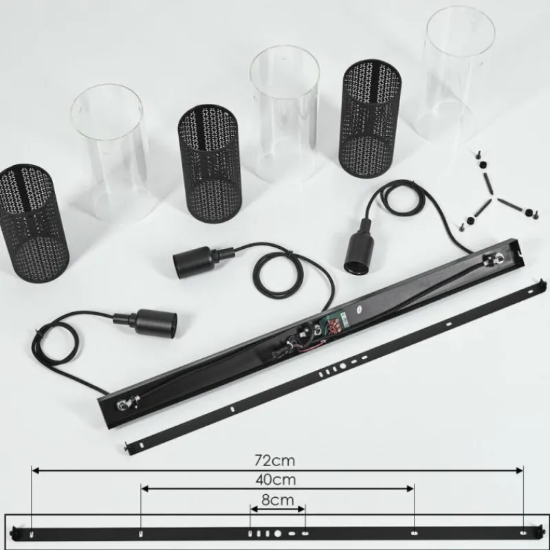 hofstein Suspension Rasperden Noir, 3 lumières