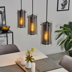 hofstein Suspension Rasperden Noir, 3 lumières