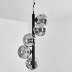 Suspension Verre Fumé-hofstein Suspension Remaisnil Noir, 5 lumières