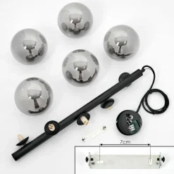 Suspension Verre Fumé-hofstein Suspension Remaisnil Noir, 5 lumières