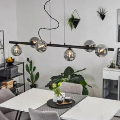 Suspension Verre Fumé-hofstein Suspension Remaisnil Noir, 6 lumières