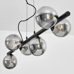 Suspension Verre Fumé-hofstein Suspension Remaisnil Noir, 6 lumières
