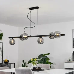 Suspension Verre Fumé-hofstein Suspension Remaisnil Noir, 6 lumières