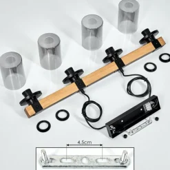 Luminaires Scandinaves-hofstein Suspension Roxa Bois clair, Noir, 4 lumières