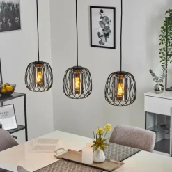 Suspension Verre Fumé-hofstein Suspension Saitoco Noir, 3 lumières