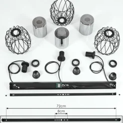 Suspension Verre Fumé-hofstein Suspension Saitoco Noir, 3 lumières