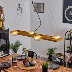 Lampes Industrielles-hofstein Suspension Santorum Argent Oxydé, Écru, 4 lumières