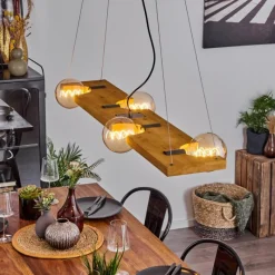 Lampes Industrielles-hofstein Suspension Santorum Argent Oxydé, Écru, 4 lumières