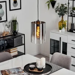 Suspension Verre Fumé-hofstein Suspension Sarniguet Noir, 1 lumière